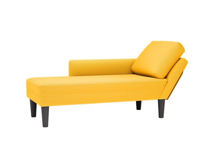 Sonata H Шезлонг с възглавница, светложълто, велурена материя Sonata H Шезлонг с възглавница, светложълто, велурена материя