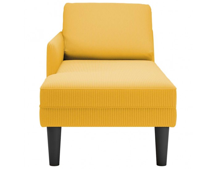 Sonata H Шезлонг с възглавница, светложълто, велурена материя Sonata H Шезлонг с възглавница, светложълто, велурена материя