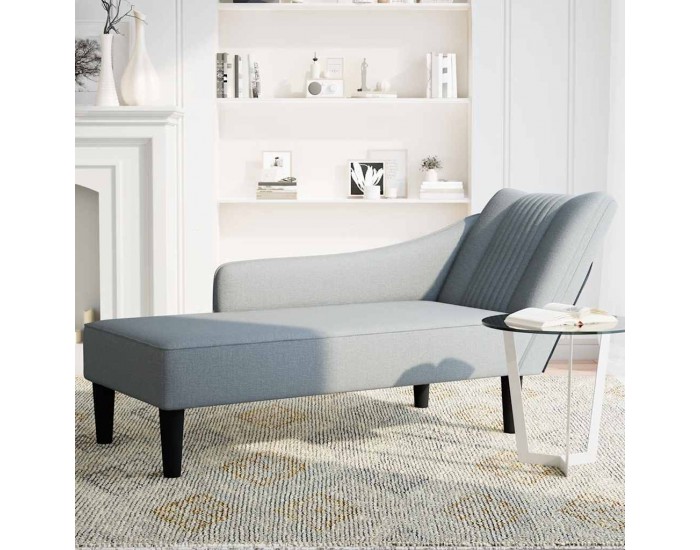 Sonata H Шезлонг с десен подлакътник, светлосиви, плат