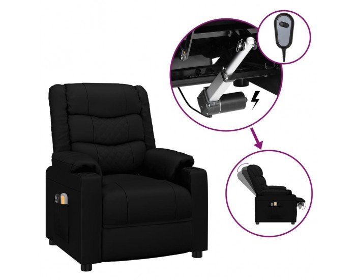 Sonata H Електрически масажен стол, черен, изкуствена кожа