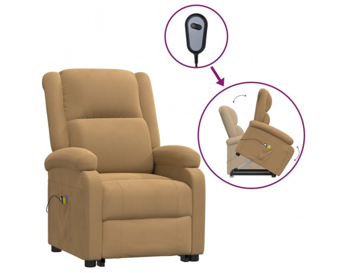 Sonata H Изправящ масажен стол, кафяв, кадифе