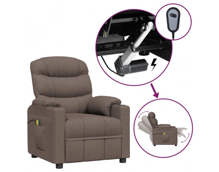 Sonata H Електрически масажен стол, таупе, текстил