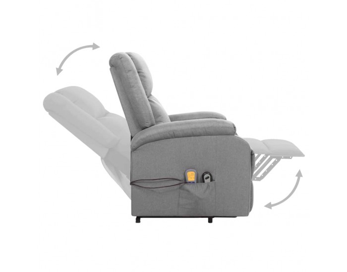 Sonata H Изправящ масажен стол, светлосив, текстил