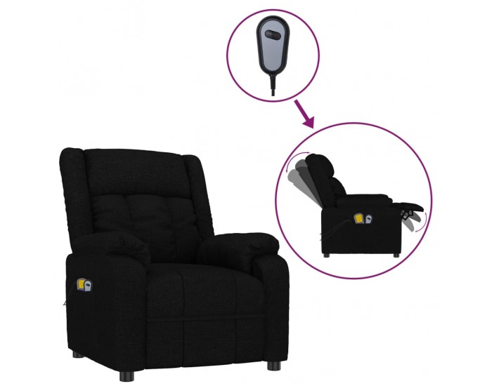 Sonata H Електрически масажен стол, черен, текстил