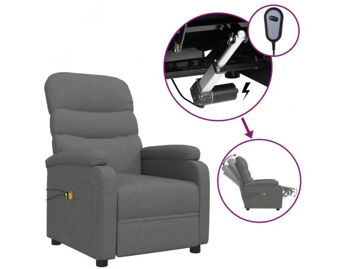 Sonata H Електрически масажен стол, тъмносив, текстил