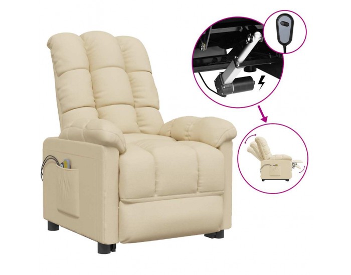 Sonata H Електрически масажен стол, кремав, текстил