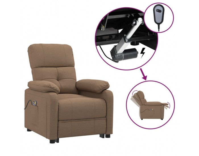 Sonata H Електрически масажен стол, кафяв, текстил