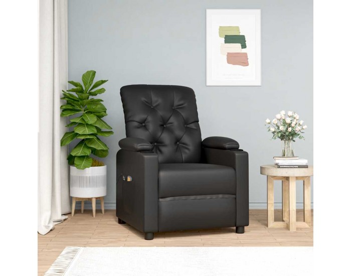 Sonata H Изправящ масажен стол, черен, изкуствена кожа