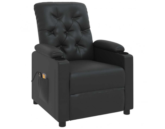 Sonata H Изправящ масажен стол, черен, изкуствена кожа