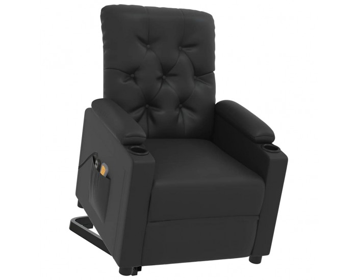 Sonata H Изправящ масажен стол, черен, изкуствена кожа