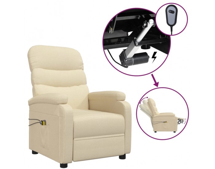 Sonata H Електрически масажен стол, кремав, текстил