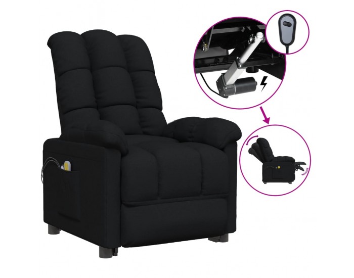 Sonata H Електрически масажен стол, черен, текстил