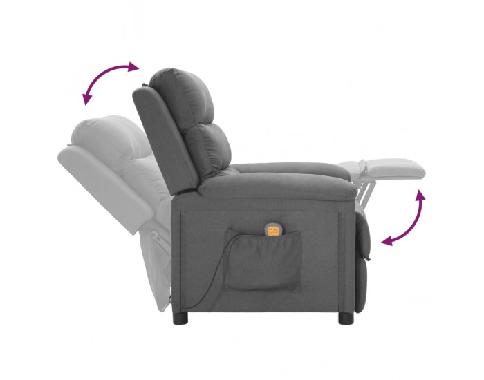 Sonata H Масажен стол, светлосив, текстил