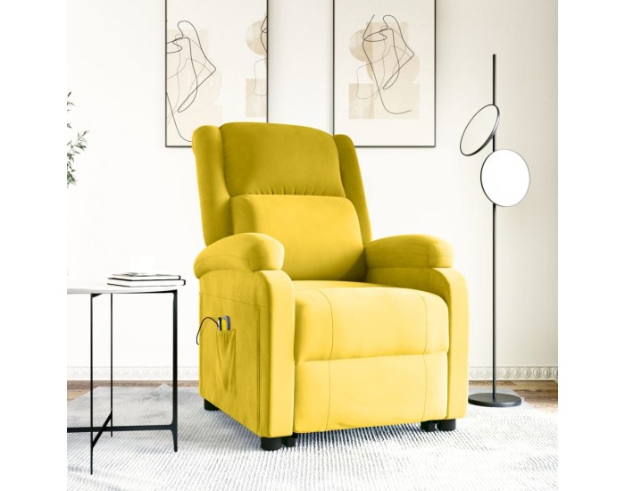 Sonata H Изправящ масажен стол, жълт, кадифе