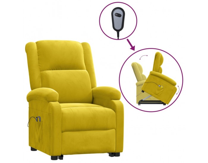 Sonata H Изправящ масажен стол, жълт, кадифе