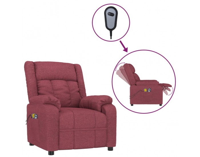 Sonata H Електрически масажен стол, виненочервен, текстил