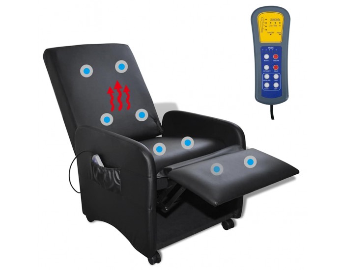 Sonata H Масажен стол, черен, изкуствена кожа