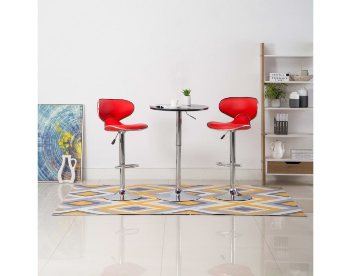 323645 Sonata H Bar Stools 2 pcs Red Faux Leather 323645 Sonata H Bar Stools 2 pcs Red Faux Leather