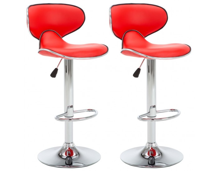 323645 Sonata H Bar Stools 2 pcs Red Faux Leather 323645 Sonata H Bar Stools 2 pcs Red Faux Leather