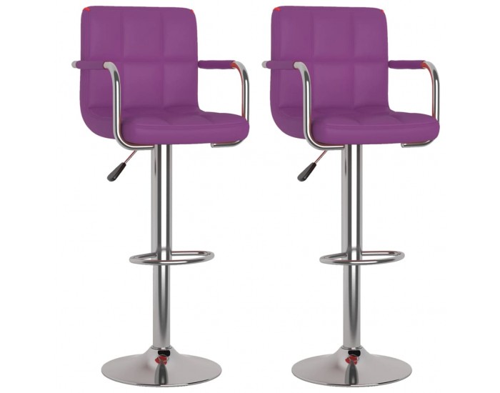 Sonata H Бар табуретки, 2 бр, лилави, изкуствена кожа