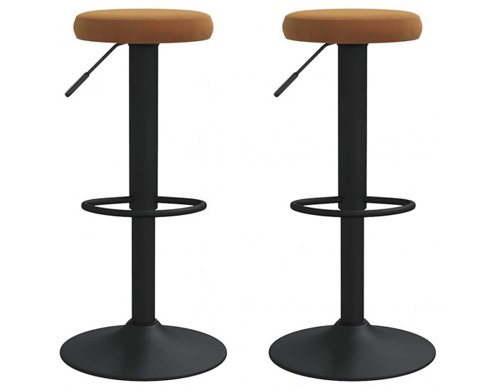 Sonata H Бар табуретки, 2 бр, кафяви, кадифе