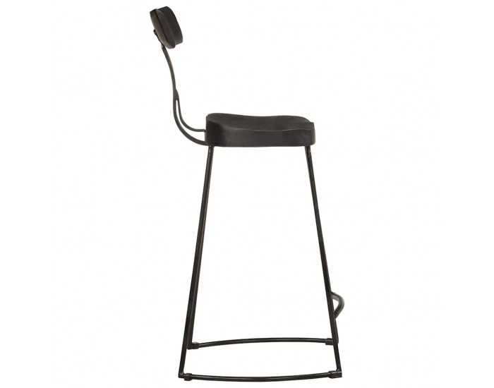 Sonata H Бар табуретки, 2 бр, 49x43x88 см, черни, мангово масив дърво