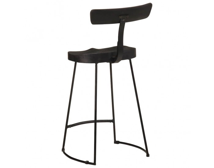 Sonata H Бар табуретки, 2 бр, 49x43x88 см, черни, мангово масив дърво