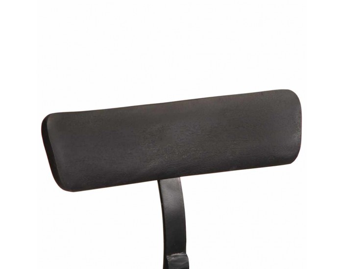 Sonata H Бар табуретки, 2 бр, 49x43x88 см, черни, мангово масив дърво