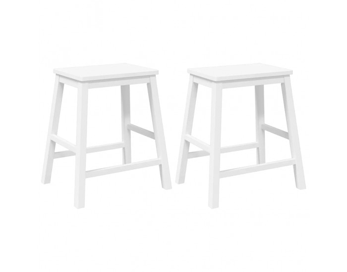 Sonata H Бар столове 2 бр Бяла масивна дървесина гума