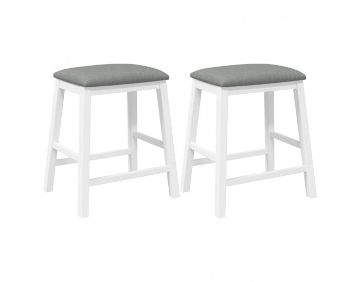 Sonata H Бар столове с възглавници 2 бр Бяла масивна дървесина гума Sonata H Бар столове с възглавници 2 бр Бяла масивна дървесина гума