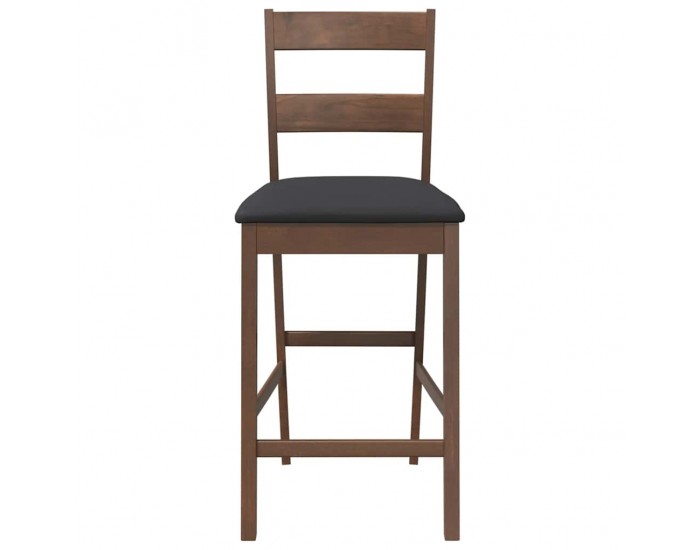 Sonata H Бар столове с възглавници 2 бр Кафяв масивен дървен каучук