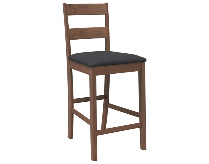 Sonata H Бар столове с възглавници 2 бр Кафяв масивен дървен каучук