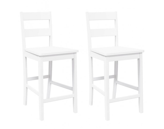 Sonata H Бар столове 2 бр Бяла масивна дървесина гума