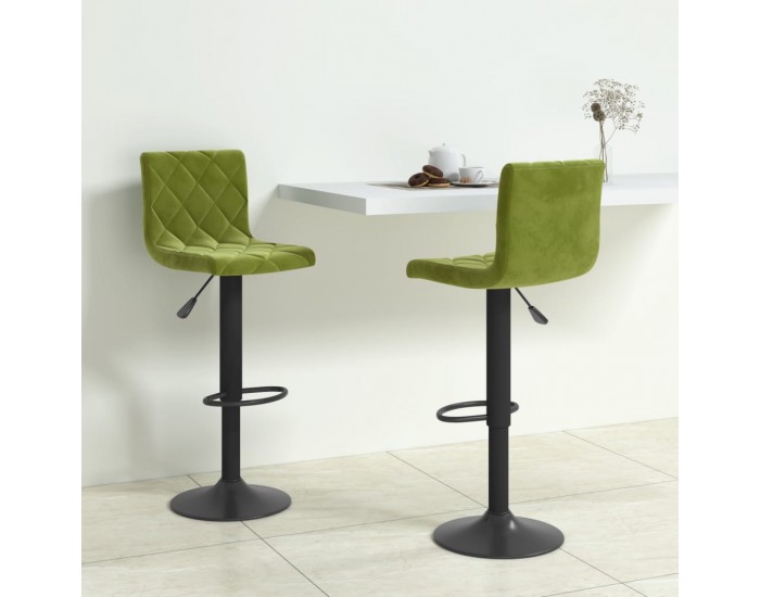 Sonata H Бар табуретки, 2 бр, светлозелени, кадифе