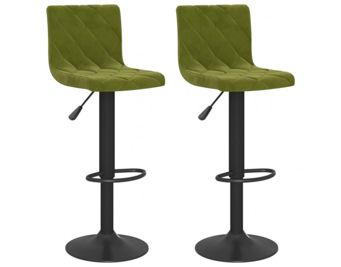 Sonata H Бар табуретки, 2 бр, светлозелени, кадифе