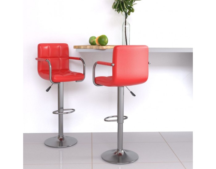 Sonata H Бар табуретки, 2 бр, червени, изкуствена кожа