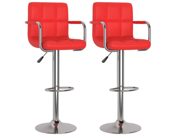 Sonata H Бар табуретки, 2 бр, червени, изкуствена кожа