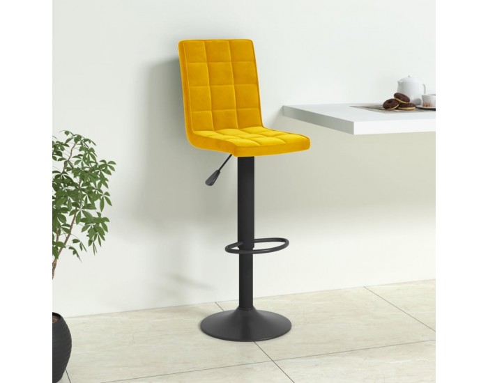 Sonata H Бар табуретка, горчица жълто, кадифе