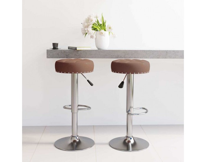 Sonata H Бар табуретки, 2 бр, кафяви, текстил