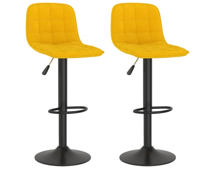 Sonata H Бар табуретки, 2 бр, жълти, кадифе