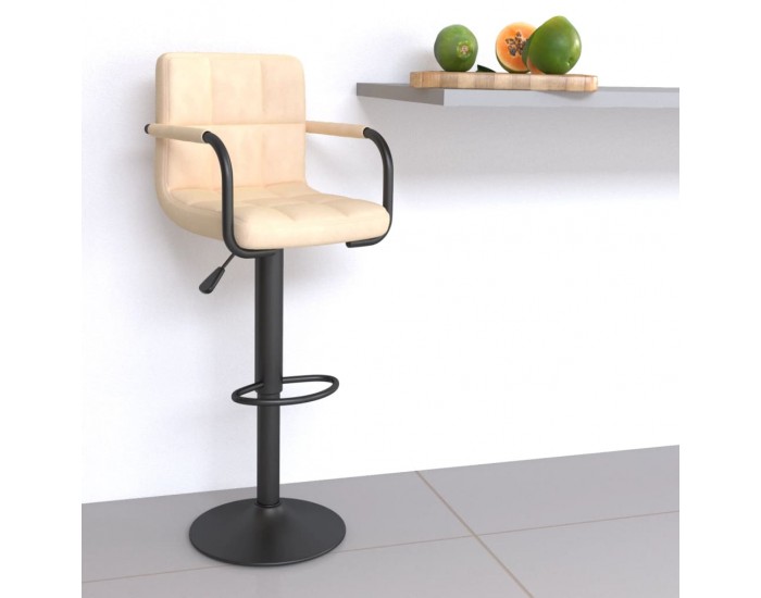Sonata H Бар табуретка, кремава, кадифе Sonata H Бар табуретка, кремава, кадифе