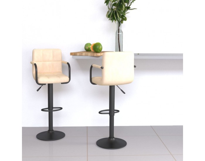 Sonata H Бар табуретки, 2 бр, кремави, кадифе Sonata H Бар табуретки, 2 бр, кремави, кадифе