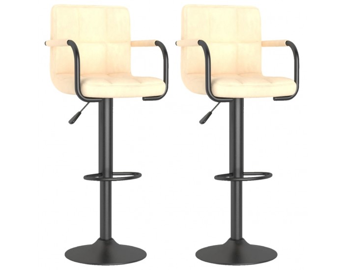 Sonata H Бар табуретки, 2 бр, кремави, кадифе Sonata H Бар табуретки, 2 бр, кремави, кадифе