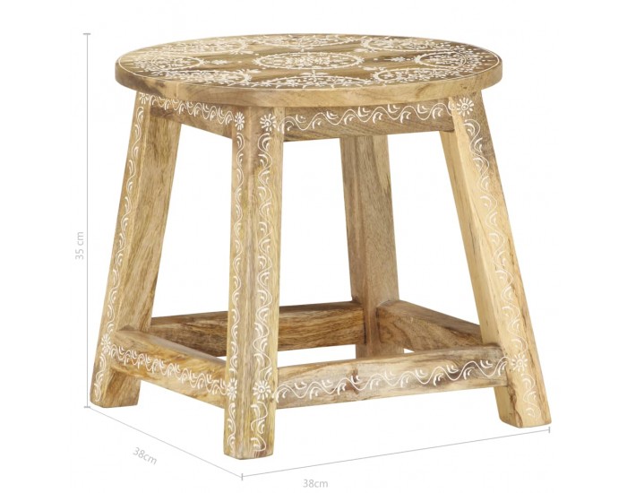 287445 Sonata H Hand-painted Stool 38x38x35 cm Solid Mango Wood 287445 Sonata H Hand-painted Stool 38x38x35 cm Solid Mango Wood