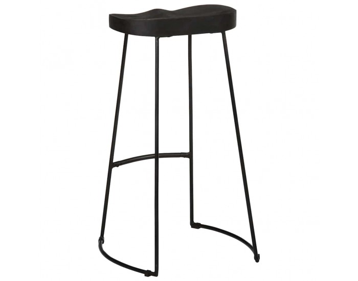 Sonata H Бар табуретки, 2 бр, черни, 45x40x78 см, мангово масив дърво