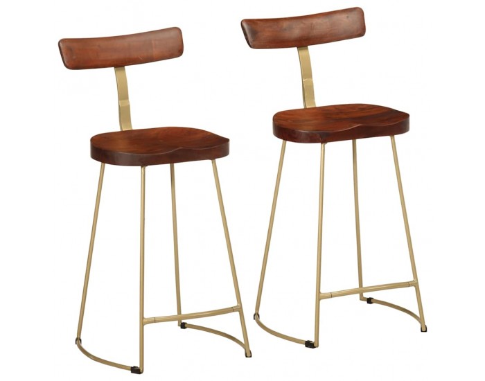 Sonata H Бар табуретки, 2 бр, 49x43x88 см, мангово масив дърво