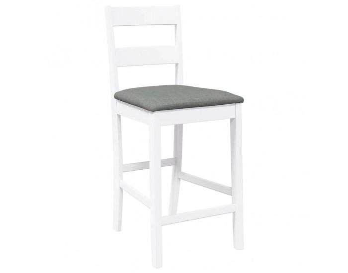 Sonata H Бар столове с възглавници 2 бр Бяла масивна дървесина Каучук Sonata H Бар столове с възглавници 2 бр Бяла масивна дървесина Каучук