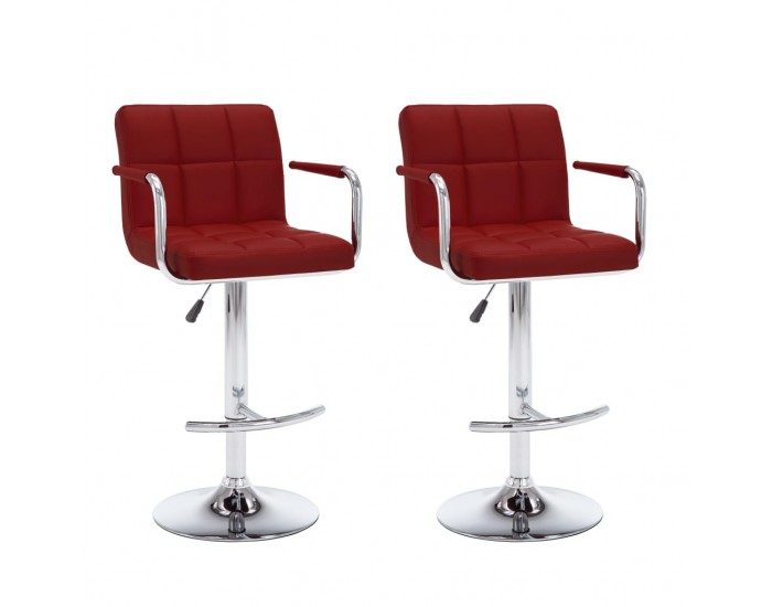 Sonata H Бар табуретки, 2 бр, виненочервени, изкуствена кожа