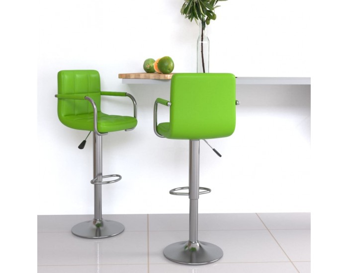 Sonata H Бар табуретки, 2 бр, зелени, изкуствена кожа