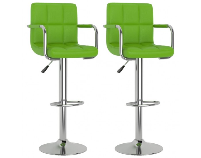 Sonata H Бар табуретки, 2 бр, зелени, изкуствена кожа